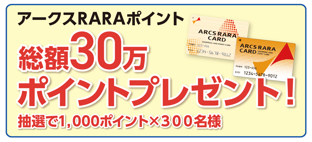 アークスRARAポイント総額30万ポイントプレゼント！
